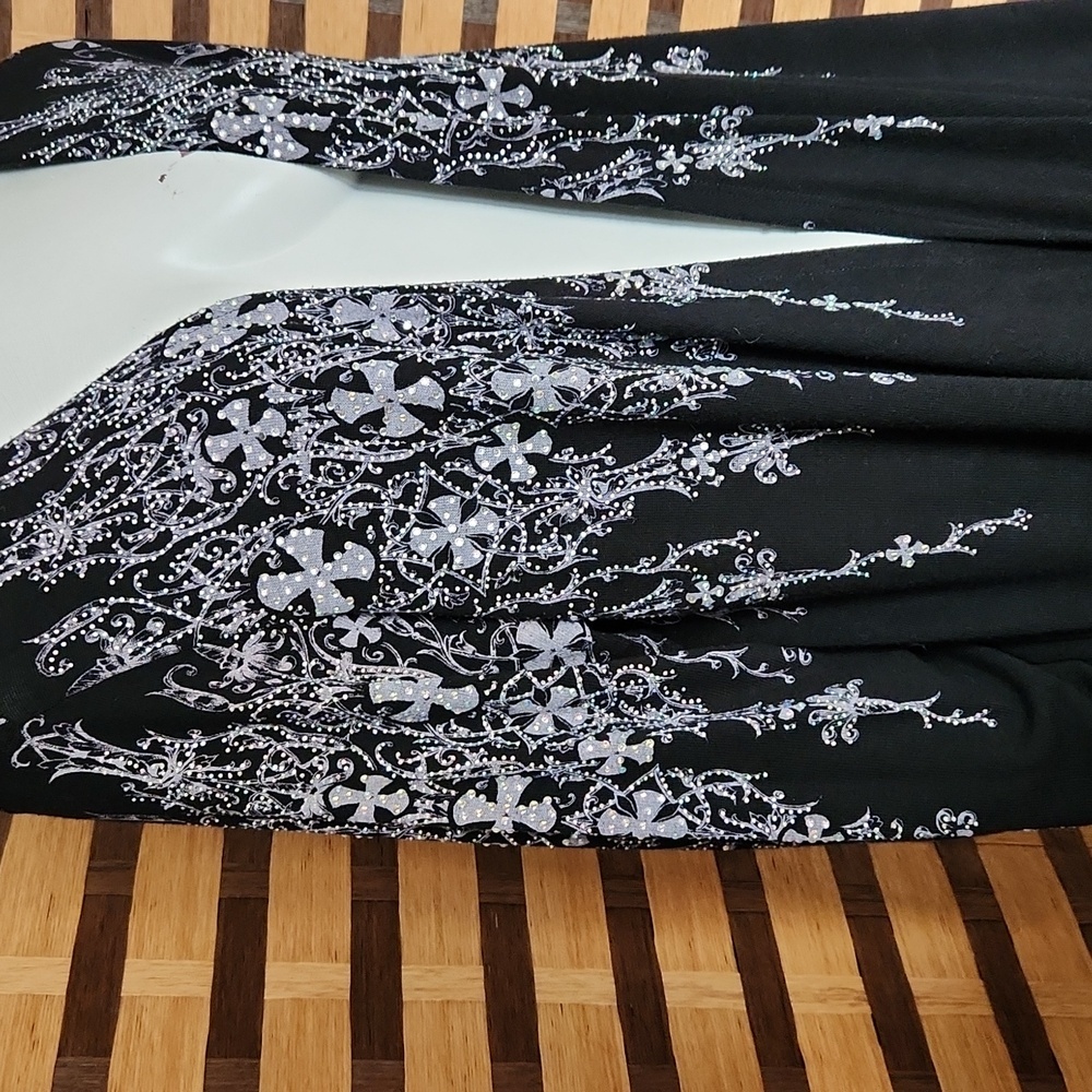 Vocal Black Diamond Embellished Open Cardigan - Picture 5 of 9